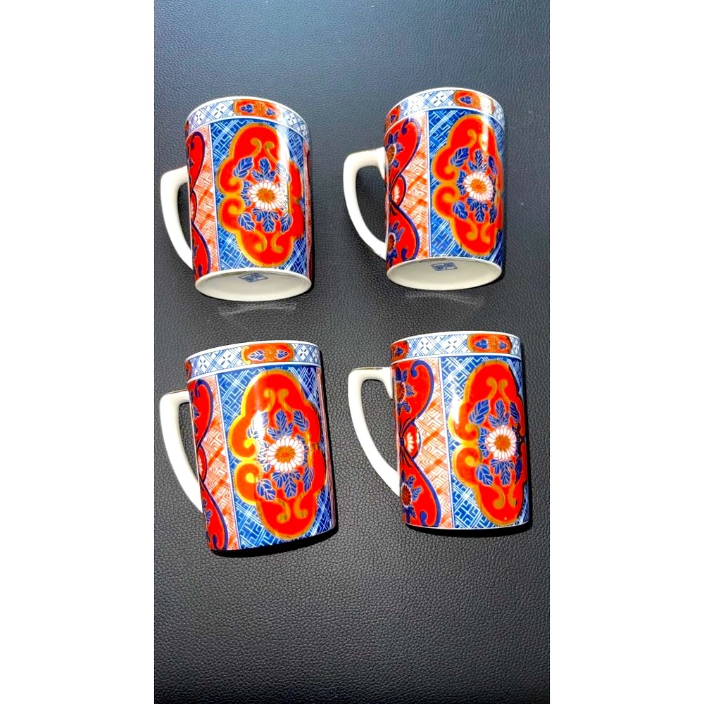 Vintage Otagiri Set Of 4 w/ Gold Coffee Mug Cup Japan fine Porcelain - Picture 6 of 17